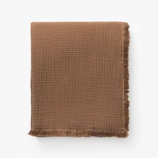 brown textured throw 