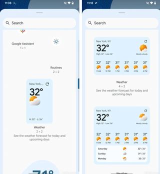 The Google app prepares to bring more weather widgets to Android.