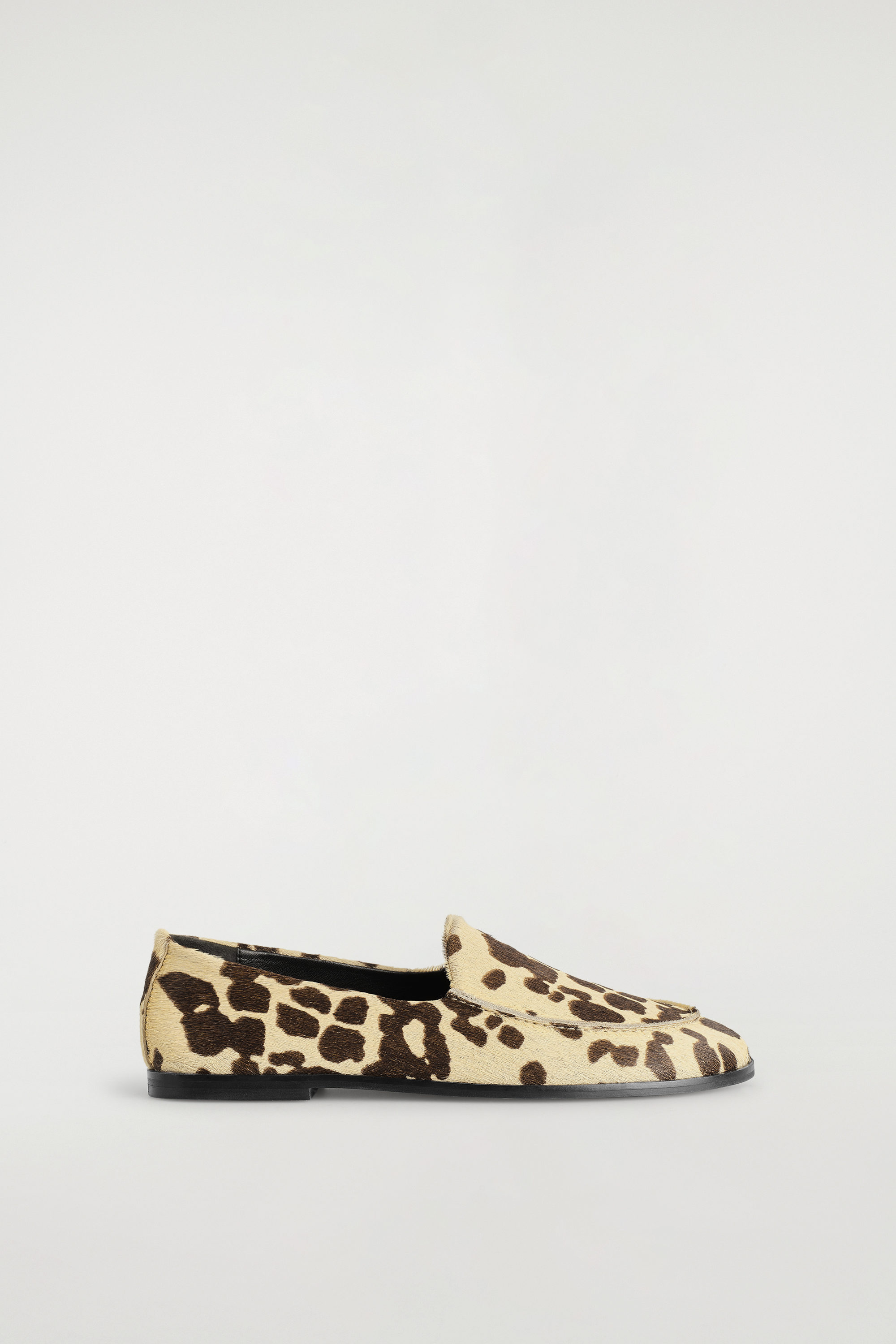 Animal-Print Pony-Hair Effect Leather Loafers