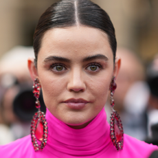 Lucy Hale is seen, outside Giambattista Valli during the Womenswear Spring/Summer 2024 as part of Paris Fashion Week on September 29, 2023 in Paris, France.