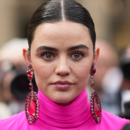 Lucy Hale is seen, outside Giambattista Valli during the Womenswear Spring/Summer 2024 as part of Paris Fashion Week on September 29, 2023 in Paris, France.