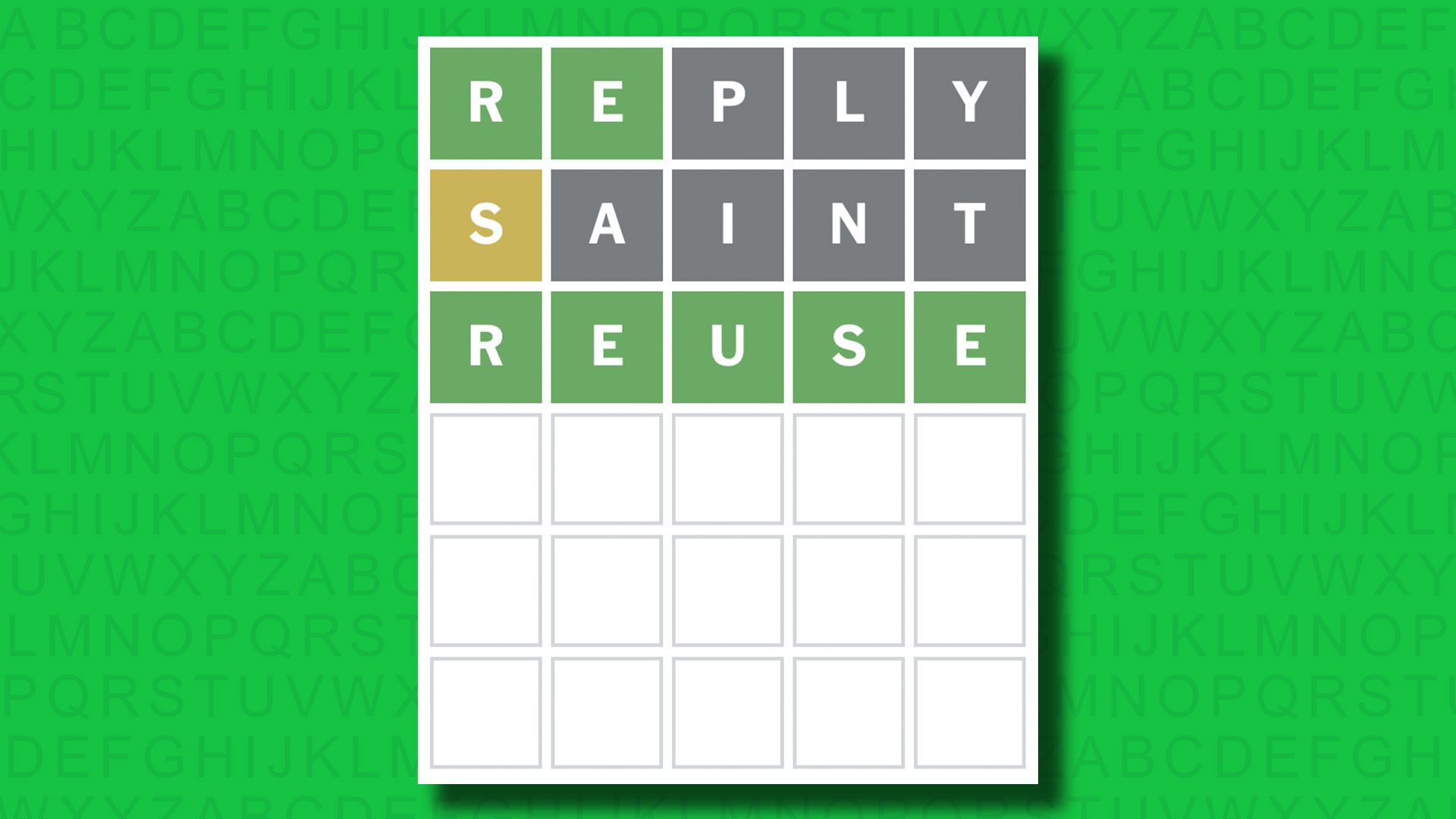 NYT Wordle answer for game 1449 on a green background