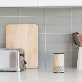 amazon echo smart speaker in kitchen