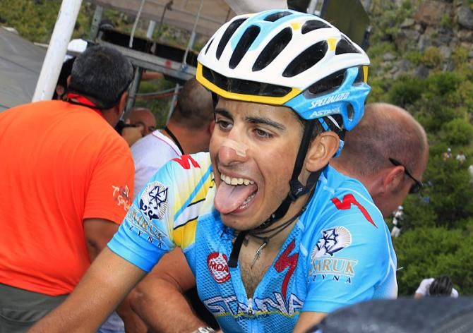 Fabio Aru (Astana) at the Mirador del Sol mountain finish.