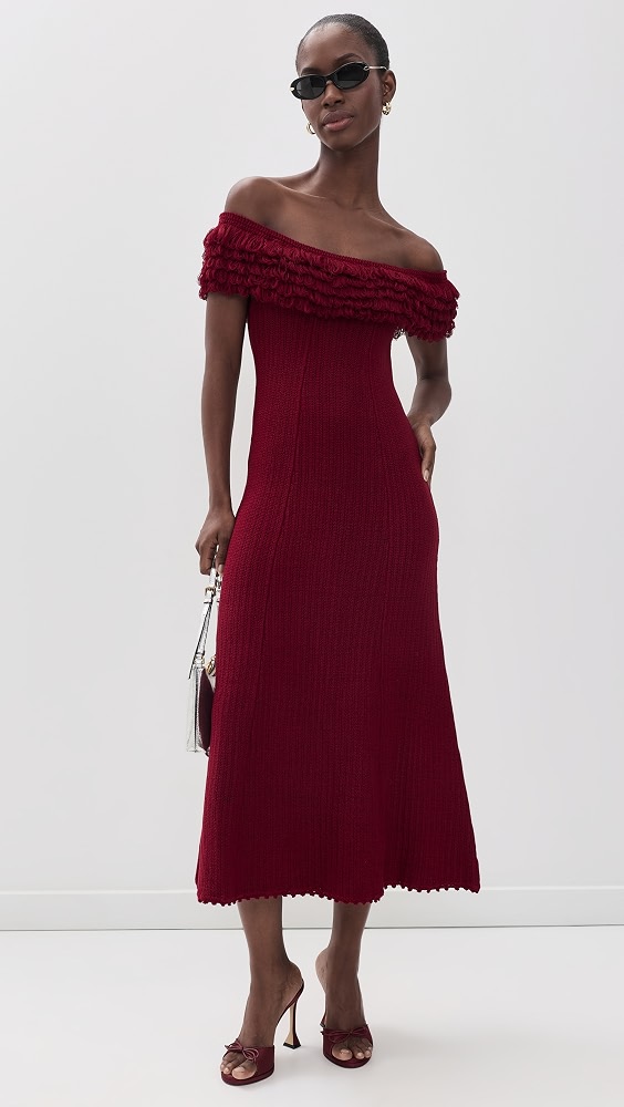Valeria Knit Dress - Burgundy
