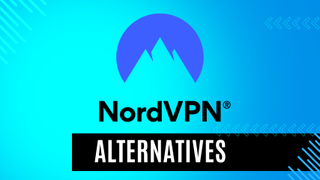 NordVPN logo on a blue gradient background with the word 'alternatives' below it.