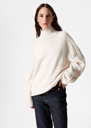 Panelled Wool Turtleneck Jumper