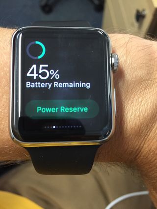 Power reserve mode shuts down all apps so the Watch can go on telling the time