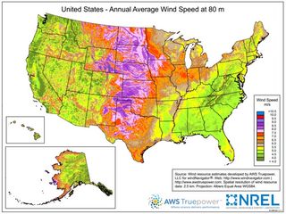 US wind power resources - it’s blowy in West Texas.