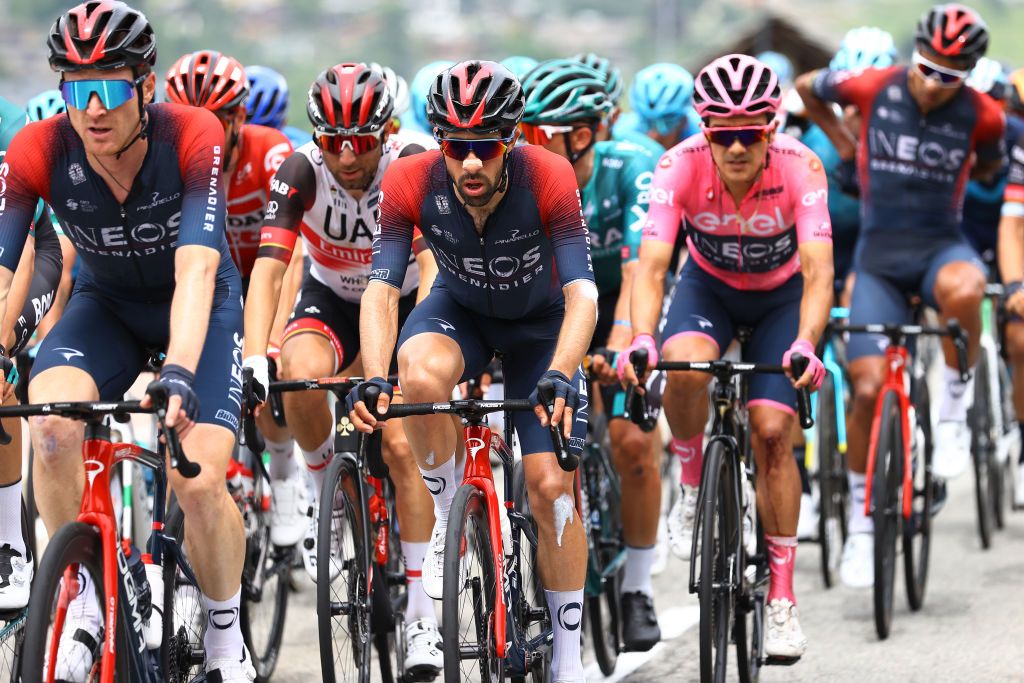 COGNE ITALY MAY 22 Nicolas Jonathan Castroviejo of Spain and Team INEOS Grenadiers competes during the 105th Giro dItalia 2022 Stage 15 a 177km stage from Rivarolo Canavese to Cogne 1622m Giro WorldTour on May 22 2022 in Cogne Italy Photo by Michael SteeleGetty Images