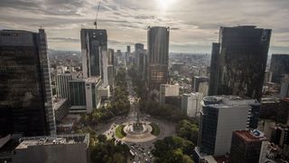 aerial view of mexico city and the angel of independence monument c, taken on august 3, 2018 photo by pedro pardo afp photo credit should read pedro pardoafp via getty images