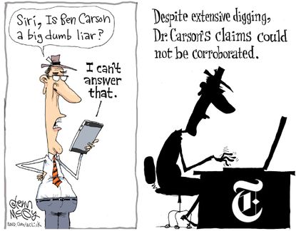 Political cartoon U.S. Ben Carson New York Times