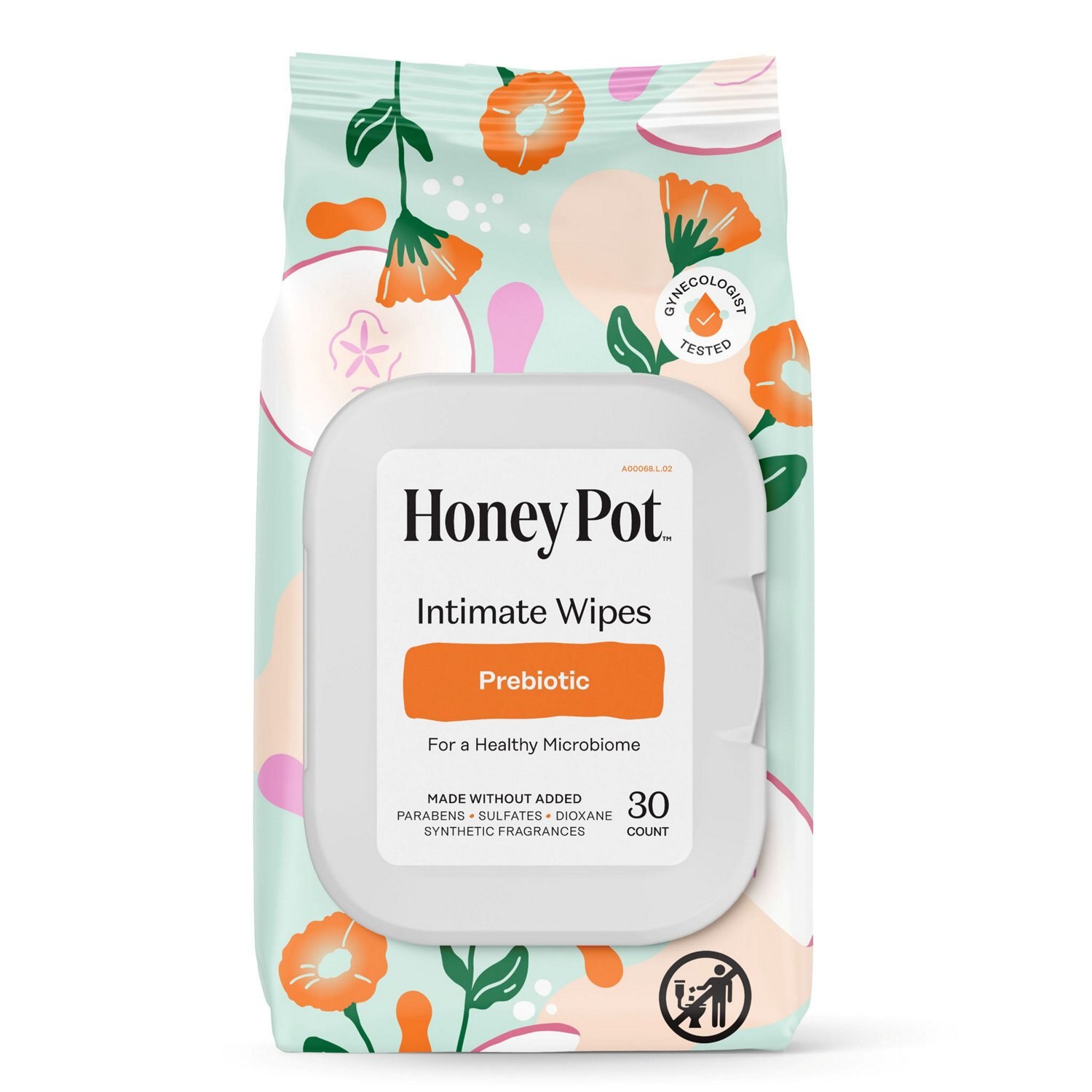 The Honey Pot Prebiotic Wipes, 30 Ct