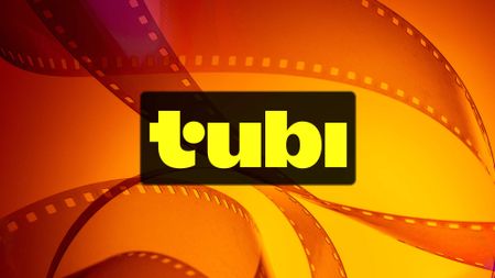 Tubi logo on a film reel background