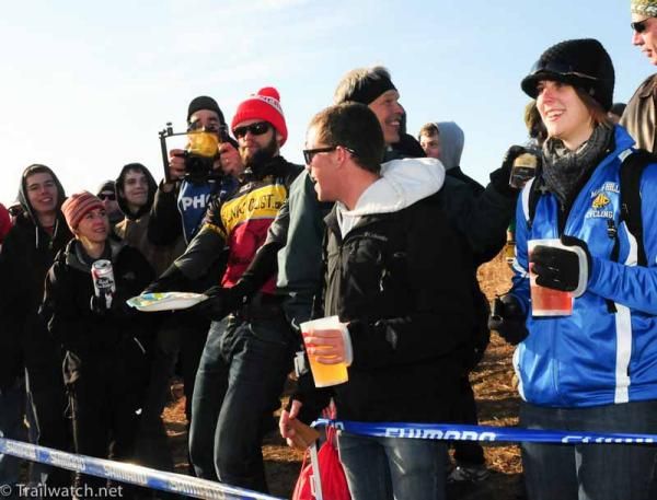 Many of the cyclocross fans seemed to be enjoying a beverage