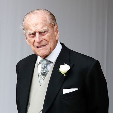 Prince Philip grimacing in a suit