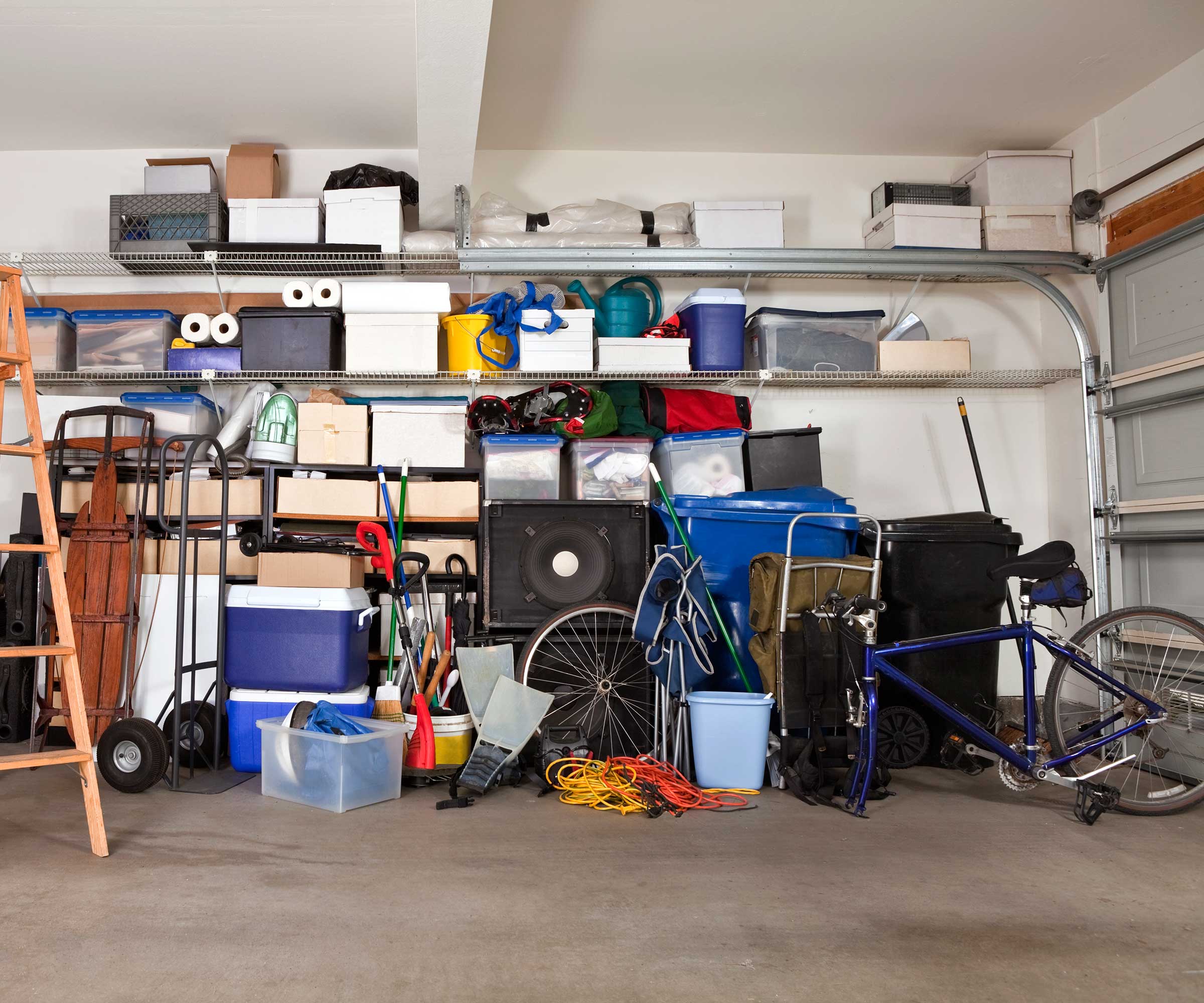 garage being used for storage