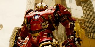 Robert Downey Jr. in the Hulkbuster armor in Avengers: Age of Ultron