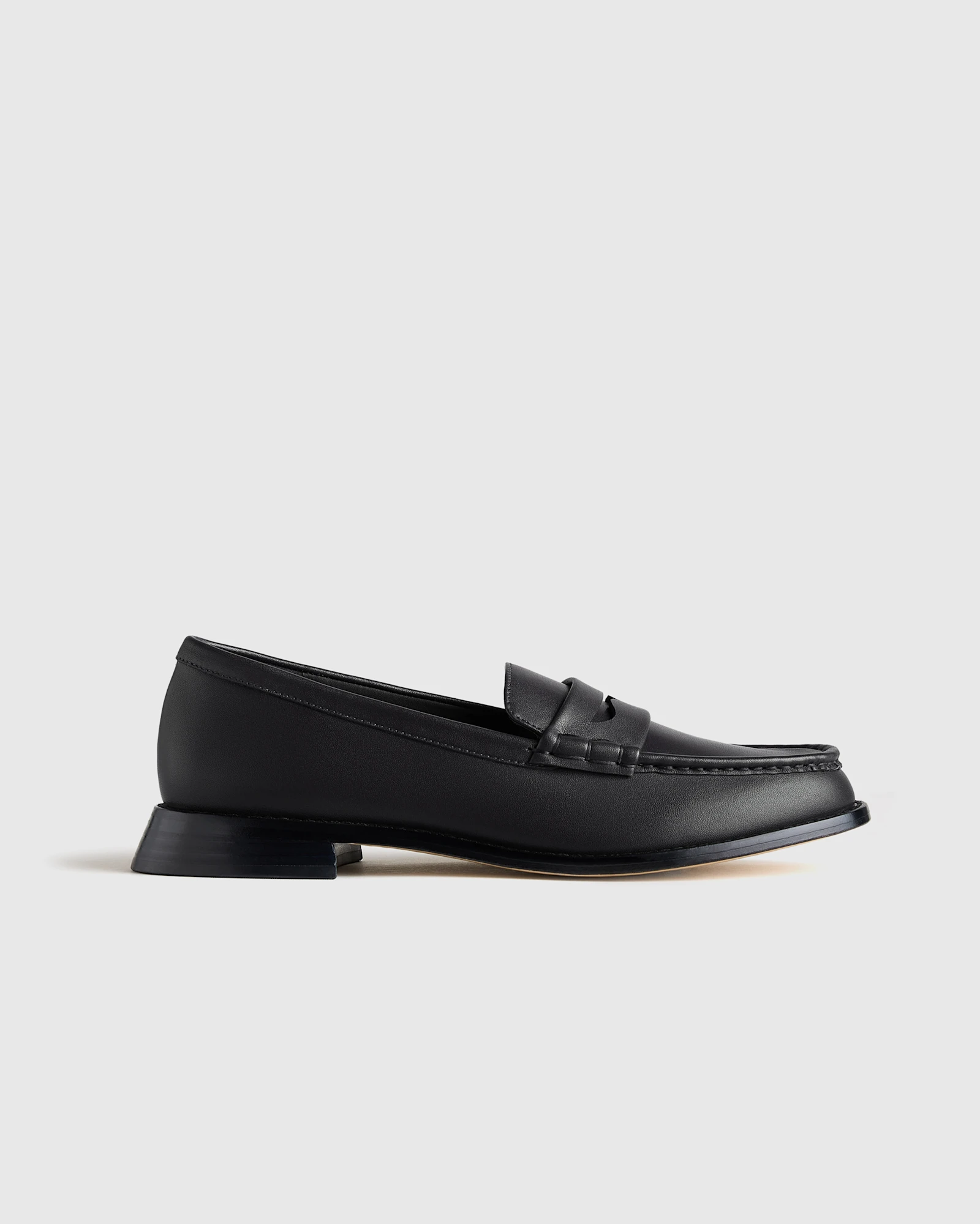 Italian Leather Penny Loafer in Black
