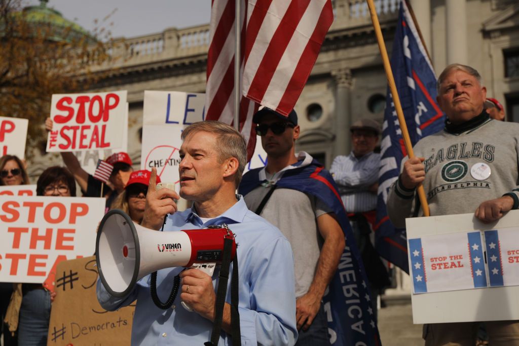 Rep. Jim Jordan and Stop the Steal protesters.