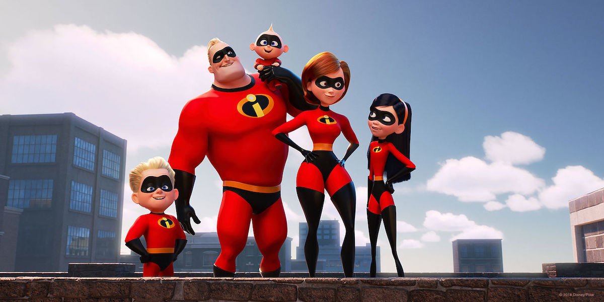 The Incredibles family in the 2018 sequel