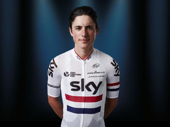 Peter Kennaugh (Sky) in the colours of British champion.