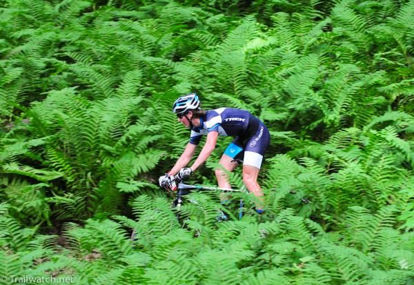 Sam Schultz (Subaru-Trek) races through "Fern Valley"