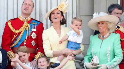Duchess camilla with Prince George, Charlotte, Louis, Kate Middleton and Prince William