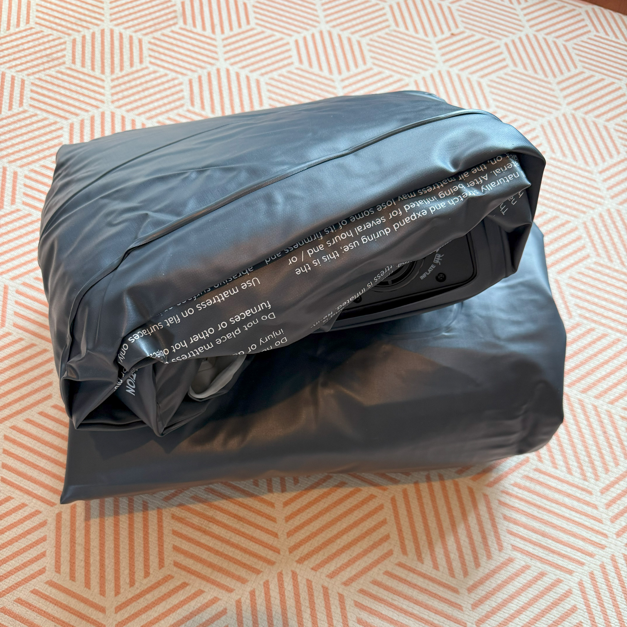 The YAWN self-inflating air bed being tested