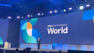 Michael Dell speaking on stage at Dell Technologies World 2022