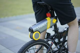 Livall Pikaboost e-bike conversion kit in close up fitted to a folding bike