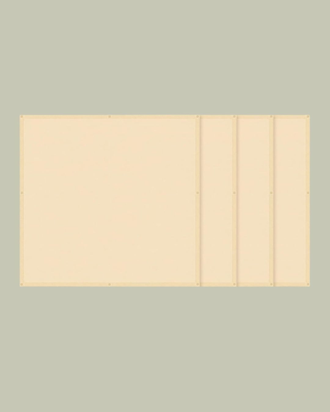 4 Pack Fluorescent Light Covers for Ceiling Lights laid against pale green background.