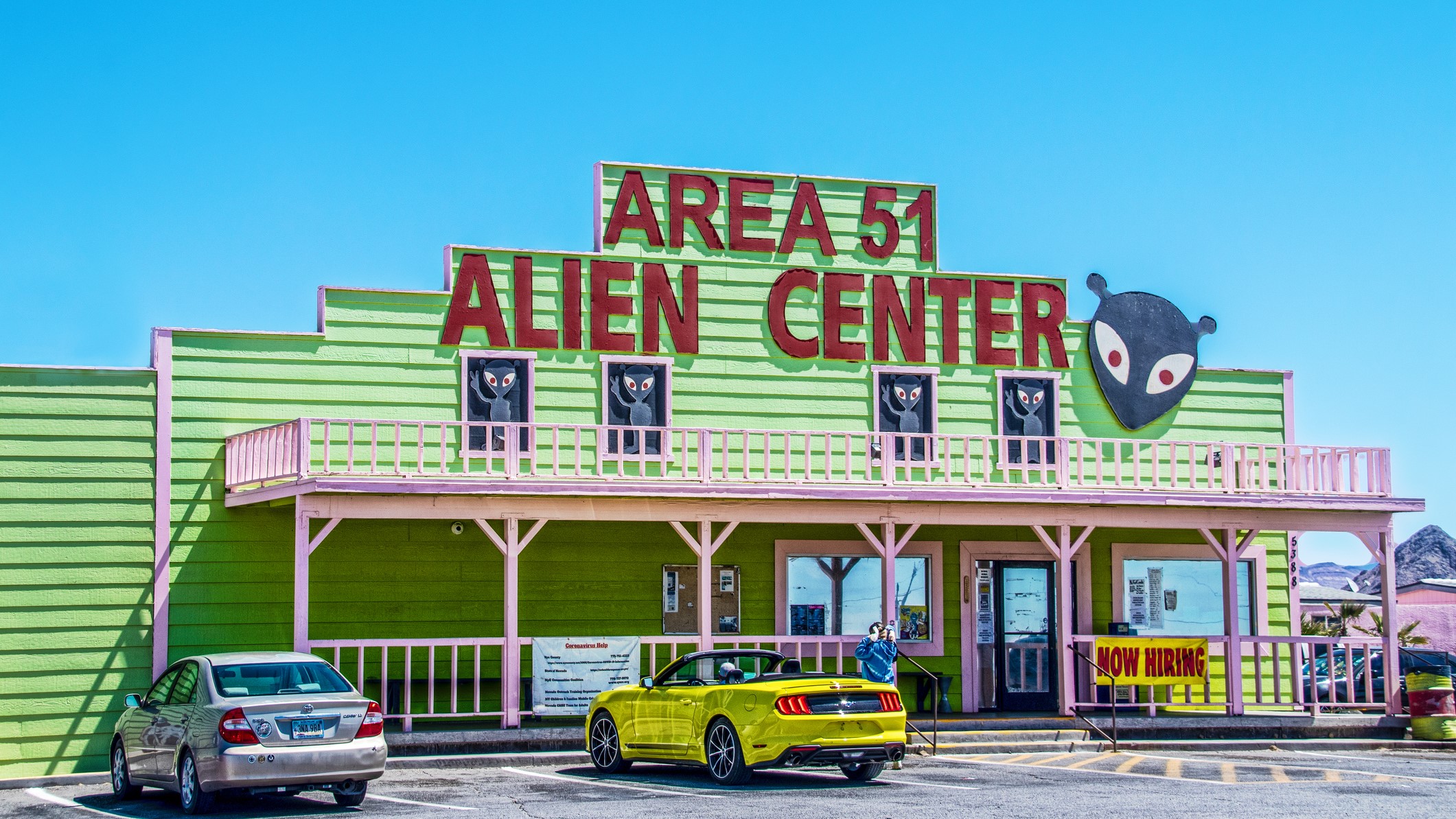 Area 51 Alien Center shopping center and gas station.