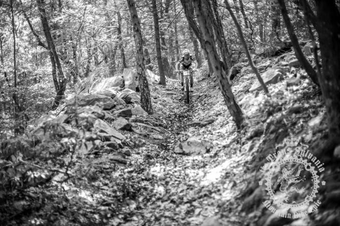 Justin Lindine racing through the first enduro section.