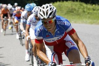 Sylvain Chavanel flew the colours of the French champion in the breakaway