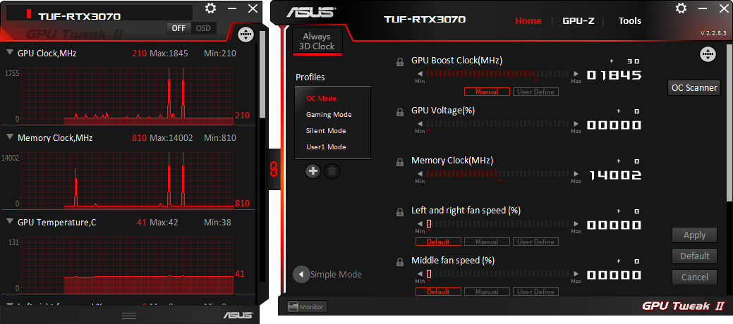 Asus RTX 3070 TUF Gaming OC