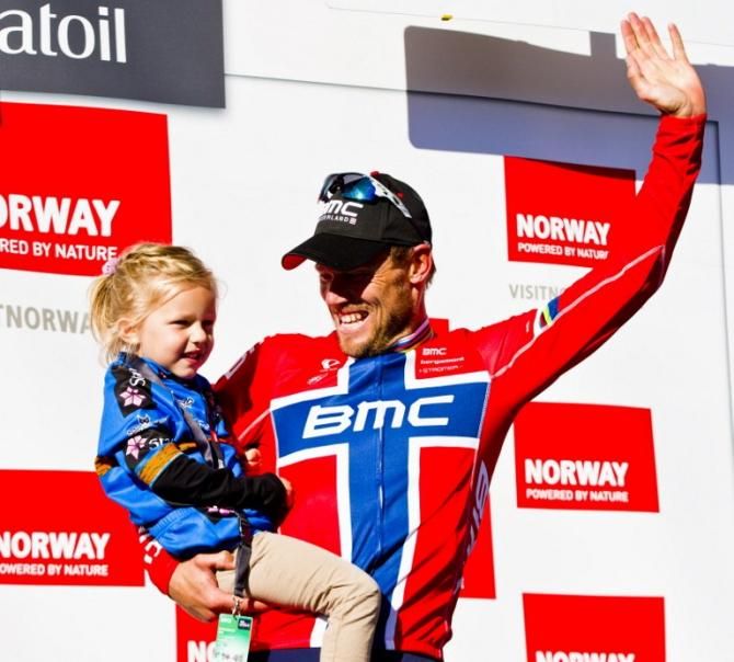 Thor Hushovd (BMC) on the podium