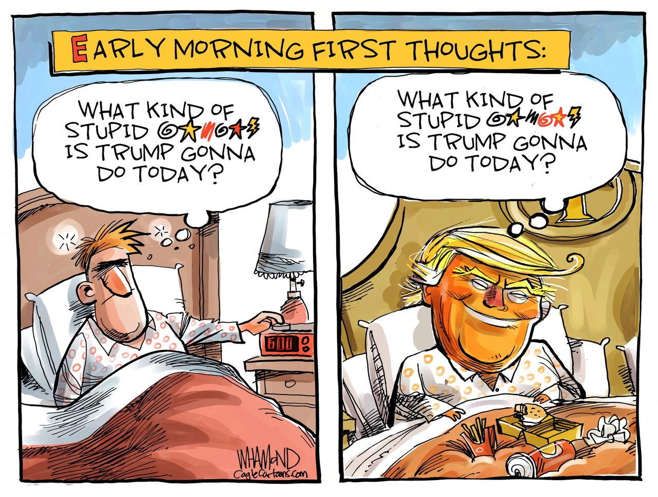 Political Cartoon U.S. Trump Fatigue Syndrome