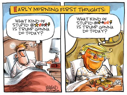 Political Cartoon U.S. Trump Fatigue Syndrome