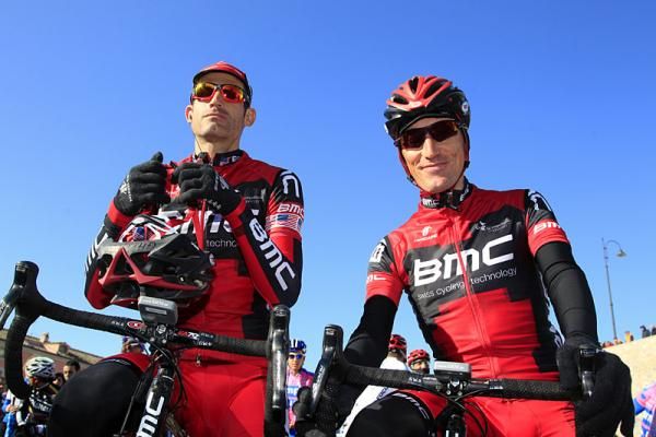 BMC's George Hincapie, left, and Marco Pinotti are ready for action.