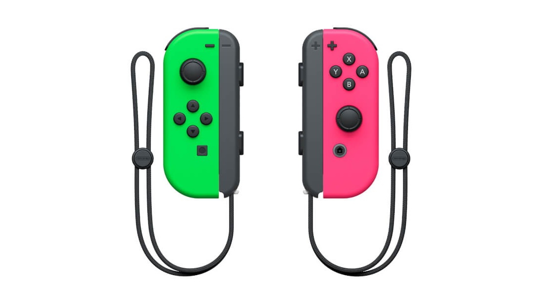 Nintendo Switch Joy-Con berwarna hijau / merah muda