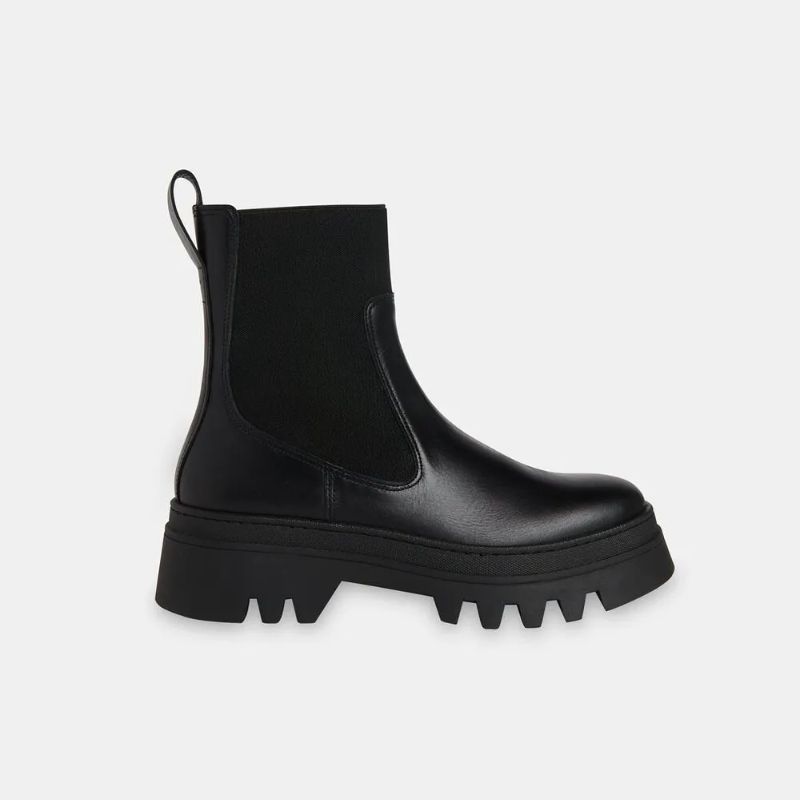 Black Hatton Chunky Chelsea Boot cut out 