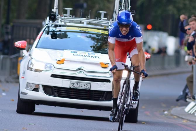 French champion Sylvain Chavanel (IAM Cycling) finished second