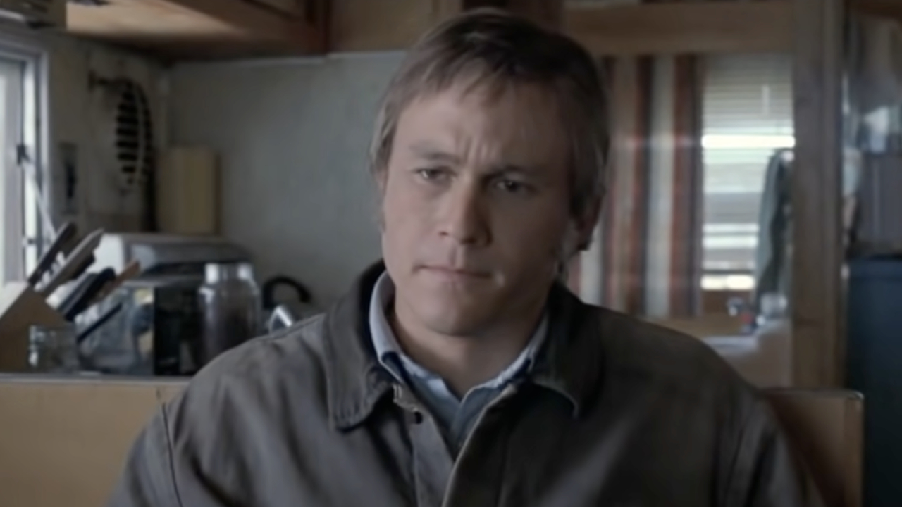 Heath Ledger as Ennis in Brokeback Mountain.
