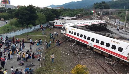 18 people have been killed after a train derailed in Taiwan