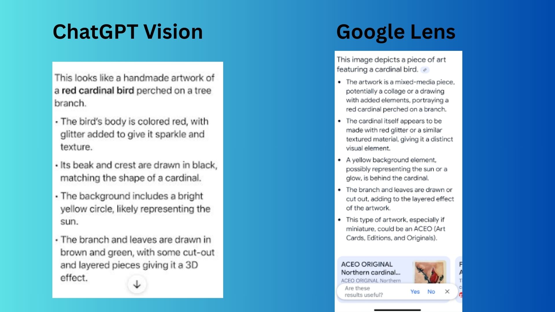 ChatGPT Vision vs Google Lens screenshot