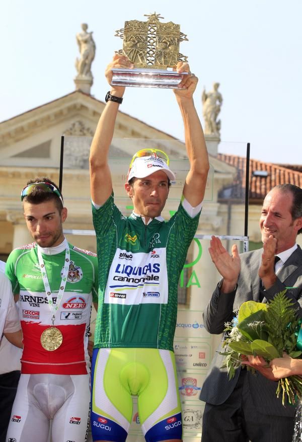 Ivan Basso (Liquigas-Cannondale) in the green jersey of the Giro di Padania.