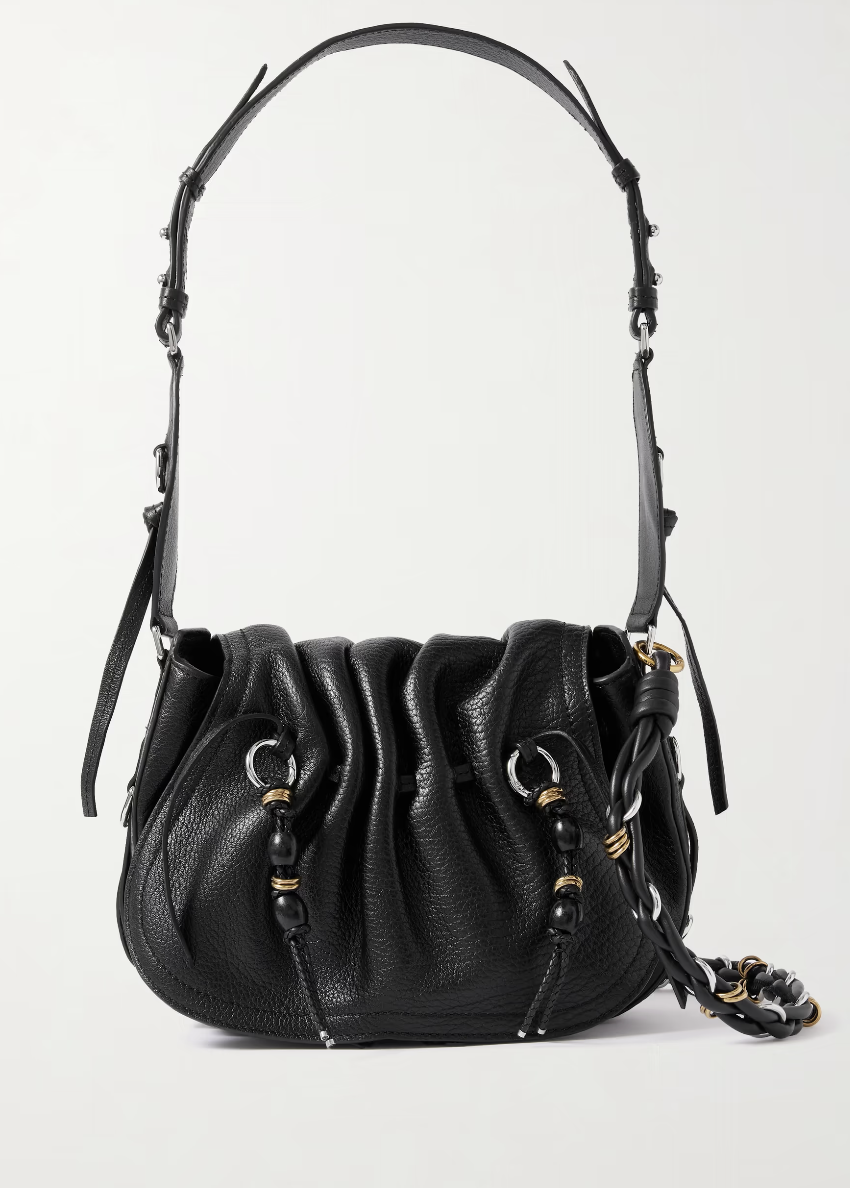 ISABEL MARANT, Bolton embellished tasseled textured-leather shoulder bag