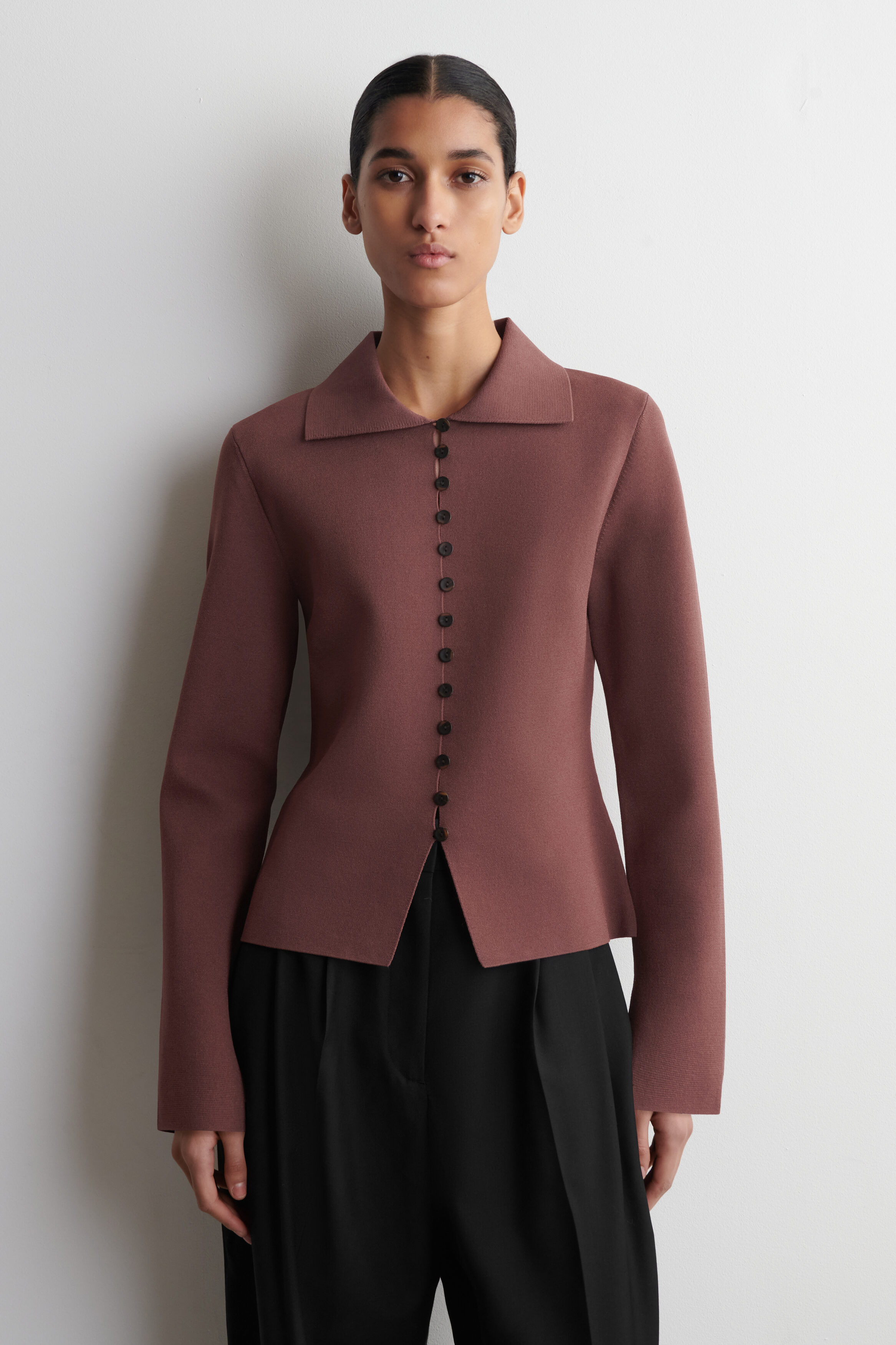 Waisted Milano-Knit Cardigan