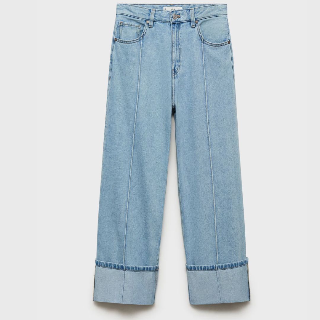Mango Wide Leg Cropped Jeans
